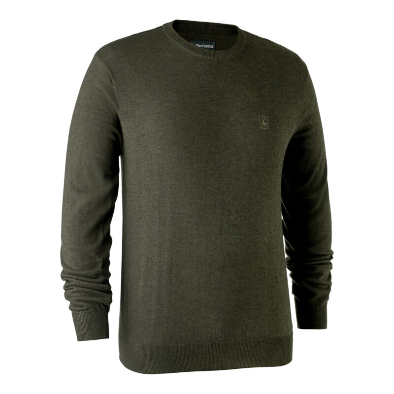 Kingston Grøn Melange Rundhalset Strik - 3XL