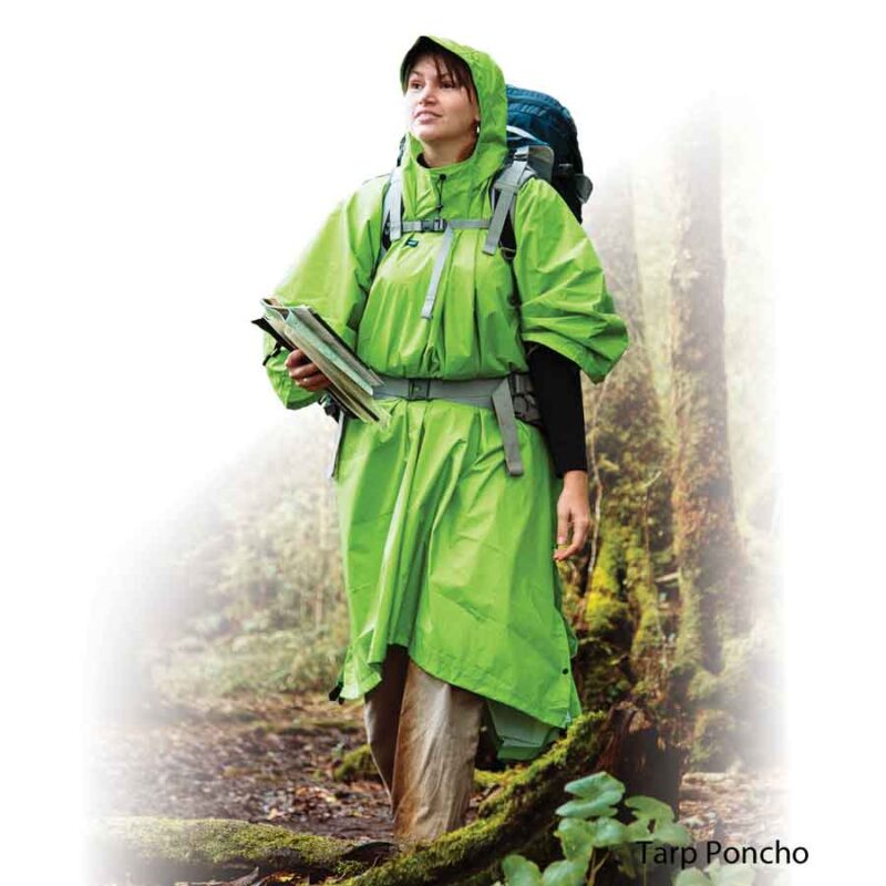 Tarp Poncho i Nylon - Vandtæt til Friluftsliv